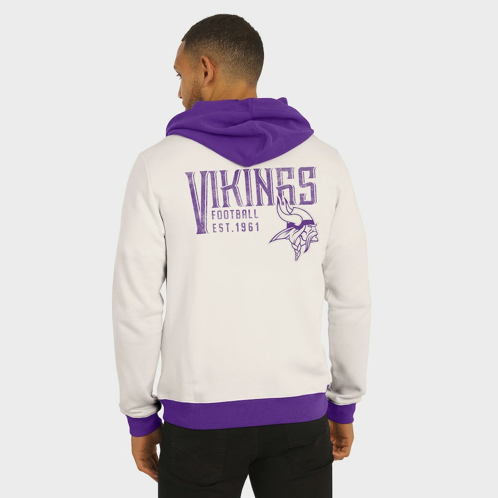 Minnesota Vikings Darius Rucker Collection Distressed Graphics Full-Zip Hoodie - Cream cheap