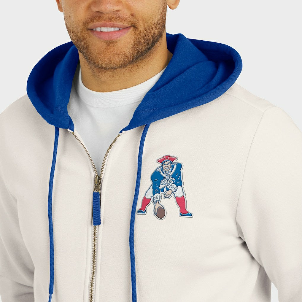 New England Patriots Darius Rucker Collection Distressed Graphics Full-Zip Hoodie - Cream sale