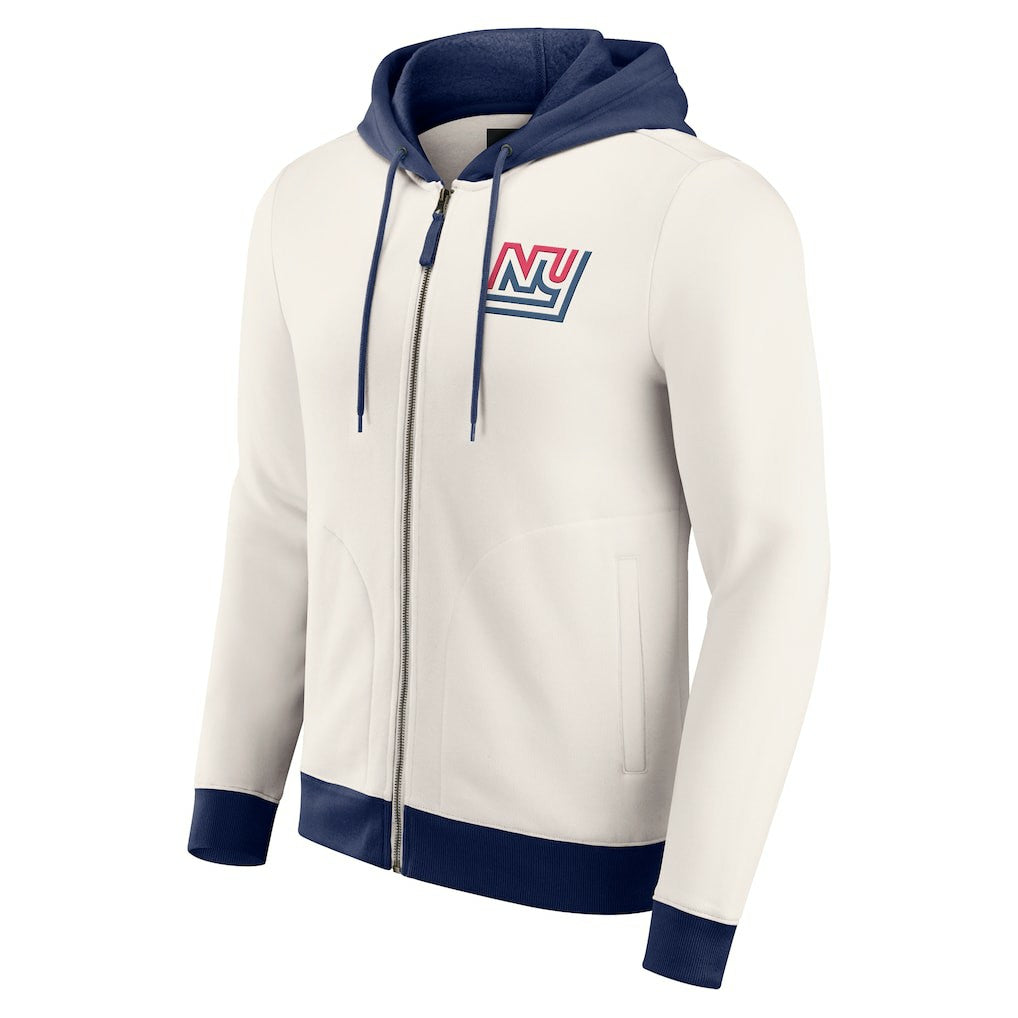 New York Giants Darius Rucker Collection Distressed Graphics Full-Zip Hoodie - Cream cheap