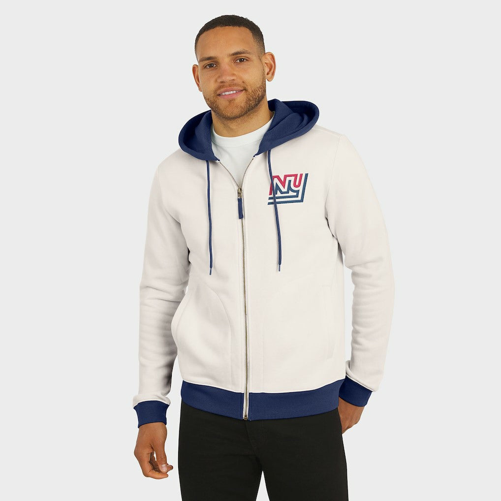 New York Giants Darius Rucker Collection Distressed Graphics Full-Zip Hoodie - Cream cheap