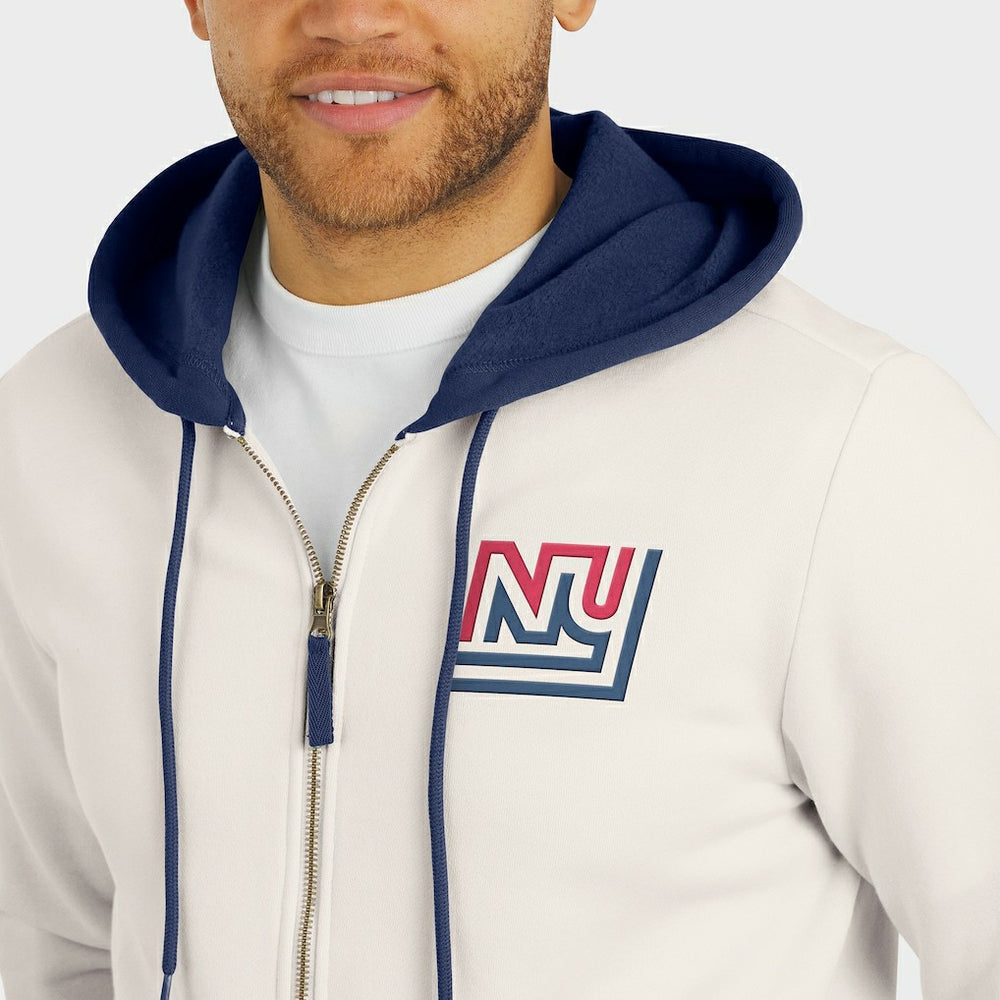 New York Giants Darius Rucker Collection Distressed Graphics Full-Zip Hoodie - Cream cheap