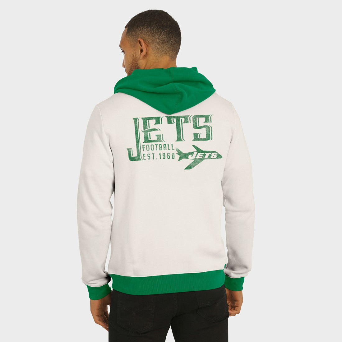 New York Jets Darius Rucker Collection Distressed Graphics Full-Zip Hoodie - Cream discount