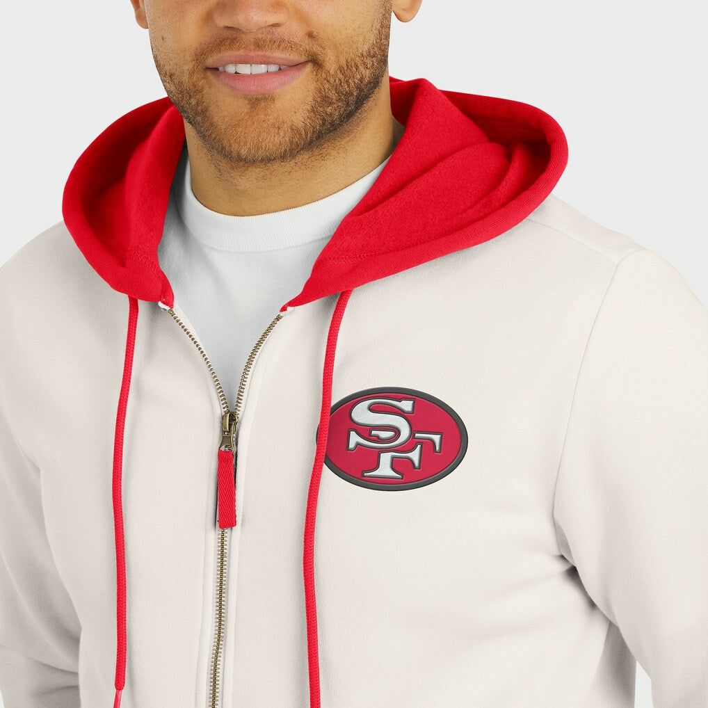 San Francisco 49ers Darius Rucker Collection Distressed Graphics Full-Zip Hoodie - Cream for sale