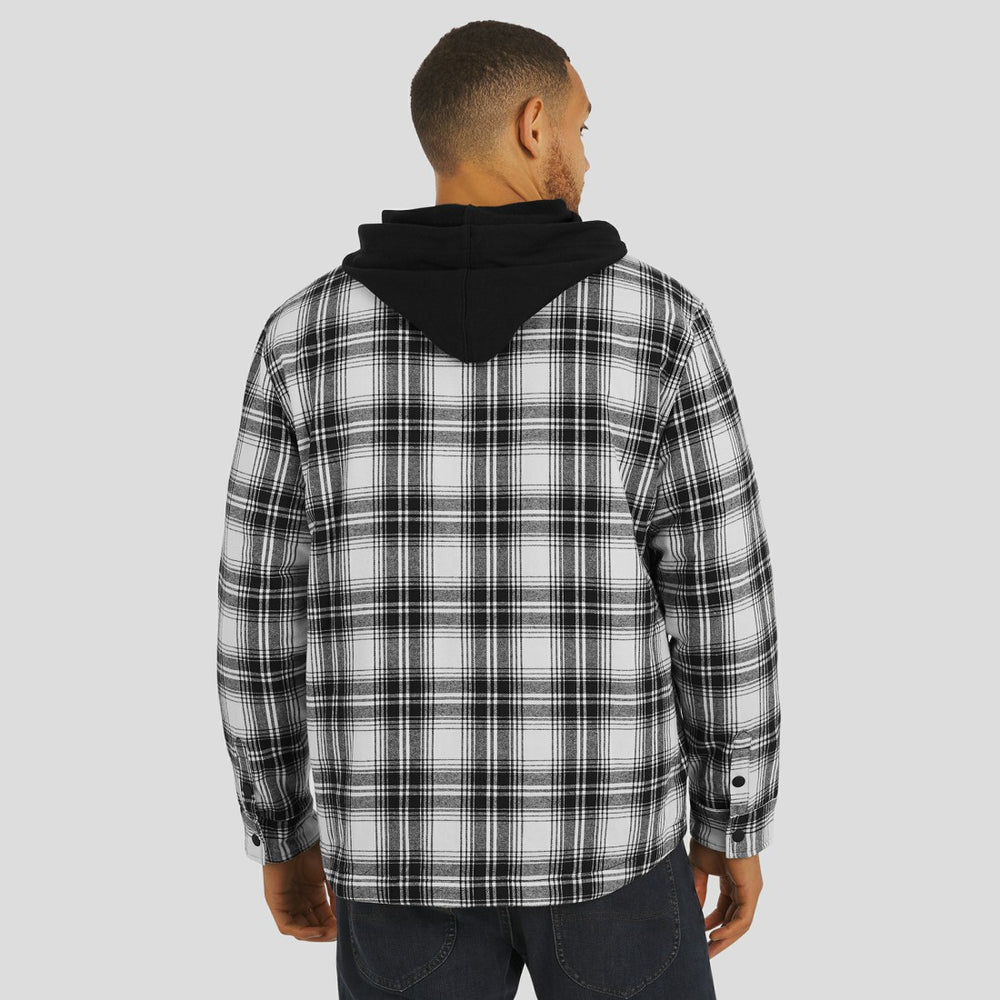 Detroit Lions NFL x Darius Rucker Collection Plaid Flannel Quilted Full-Snap Hooded Shacket - Black outlet