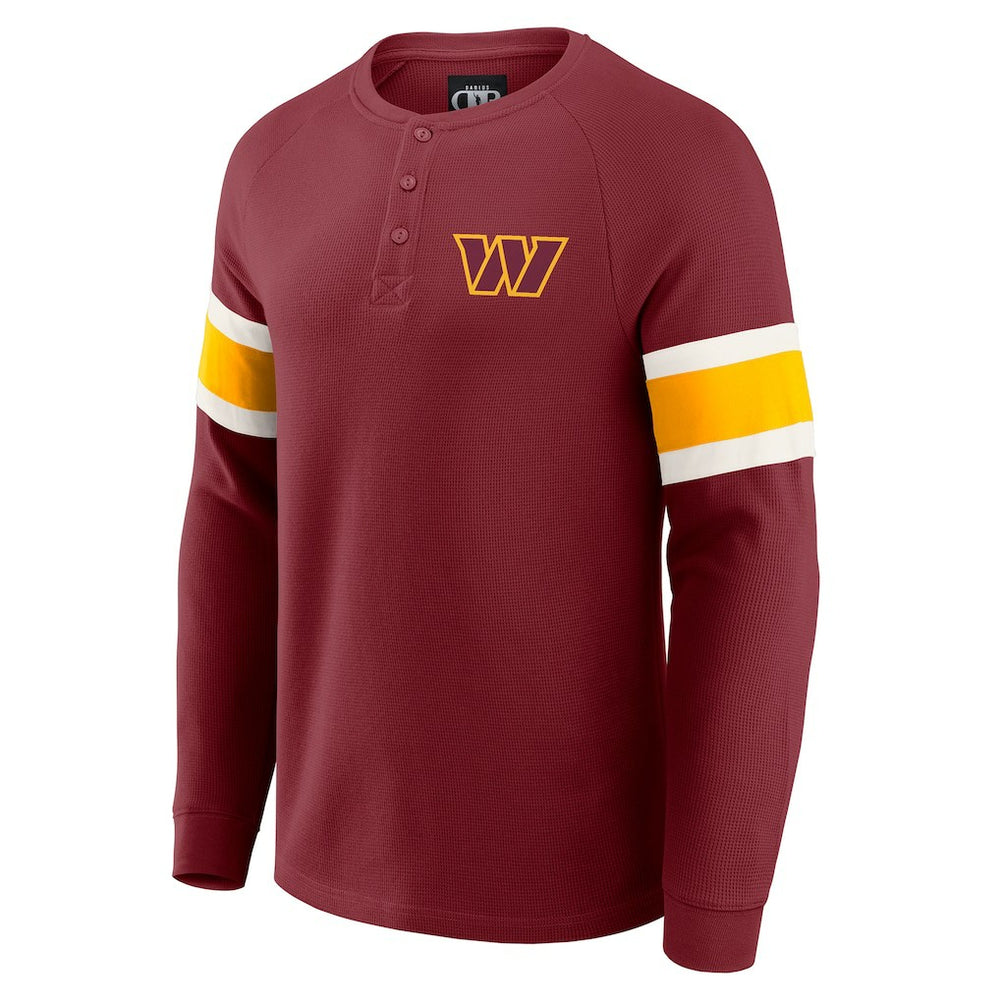 Washington Commanders Darius Rucker Collection Waffle-Knit Raglan Long Sleeve Henley T-Shirt - Burgundy cheap