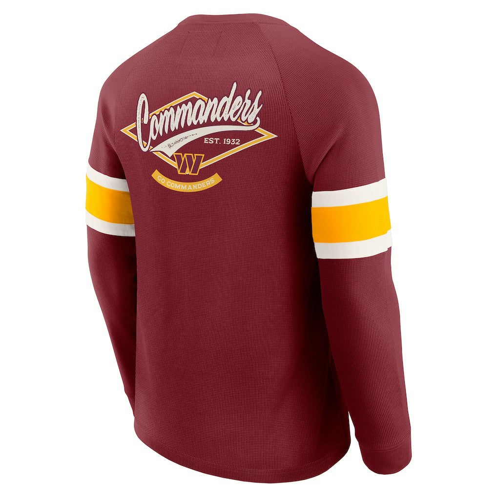 Washington Commanders Darius Rucker Collection Waffle-Knit Raglan Long Sleeve Henley T-Shirt - Burgundy cheap
