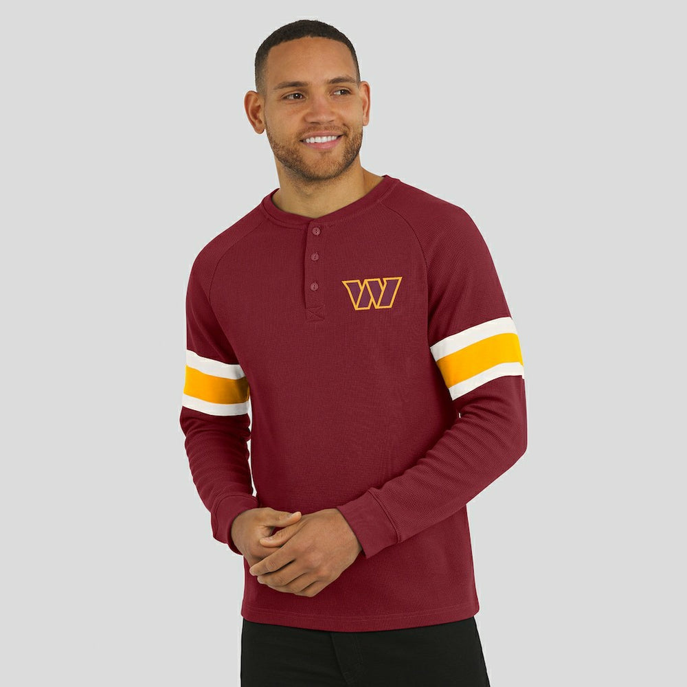 Washington Commanders Darius Rucker Collection Waffle-Knit Raglan Long Sleeve Henley T-Shirt - Burgundy cheap