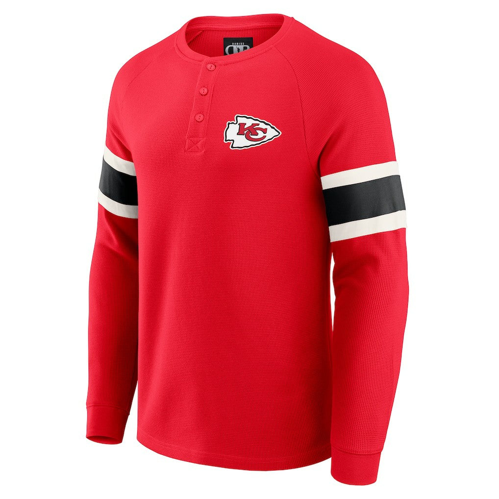 Kansas City Chiefs Darius Rucker Collection Waffle-Knit Raglan Long Sleeve Henley T-Shirt - Red outlet