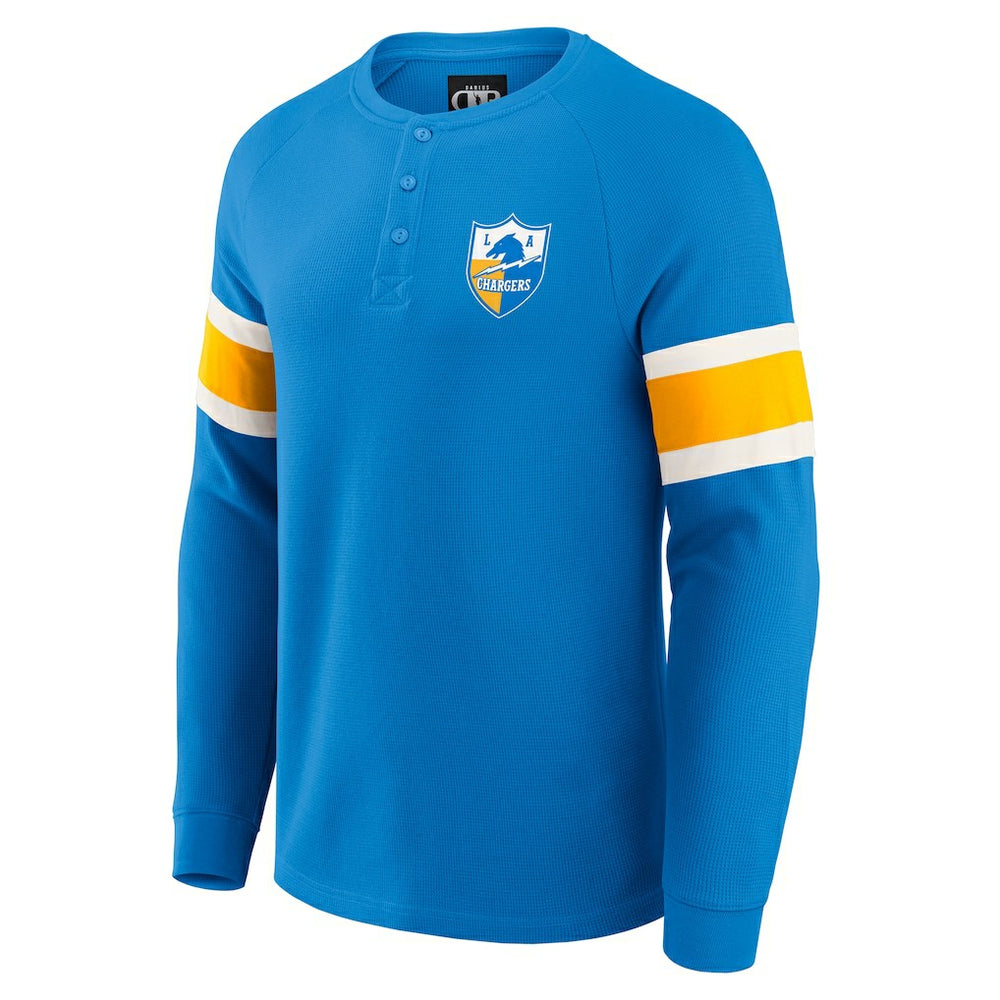Los Angeles Chargers Darius Rucker Collection Waffle-Knit Raglan Long Sleeve Henley T-Shirt - Powder Blue outlet