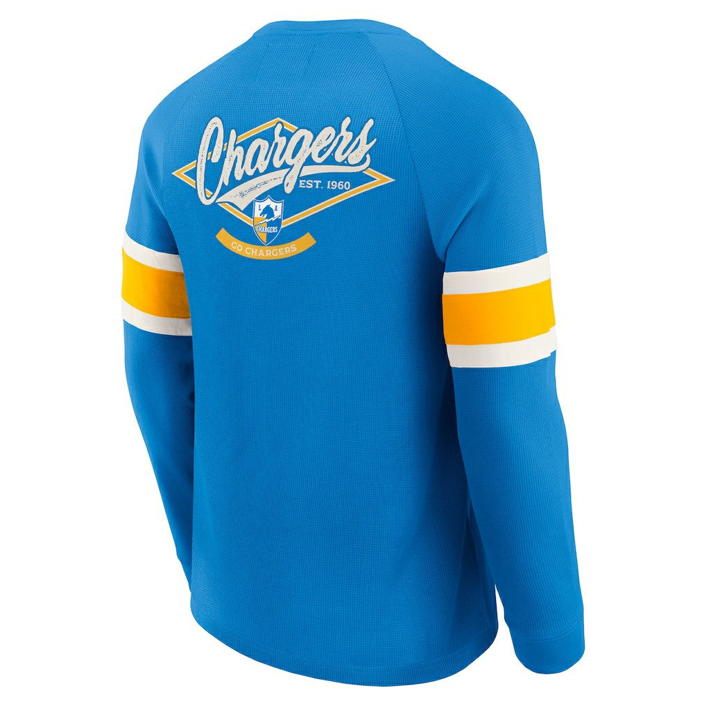 Los Angeles Chargers Darius Rucker Collection Waffle-Knit Raglan Long Sleeve Henley T-Shirt - Powder Blue outlet