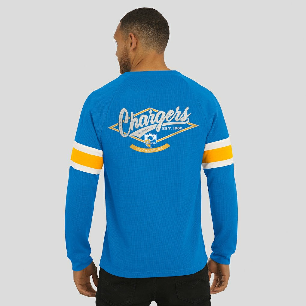 Los Angeles Chargers Darius Rucker Collection Waffle-Knit Raglan Long Sleeve Henley T-Shirt - Powder Blue outlet
