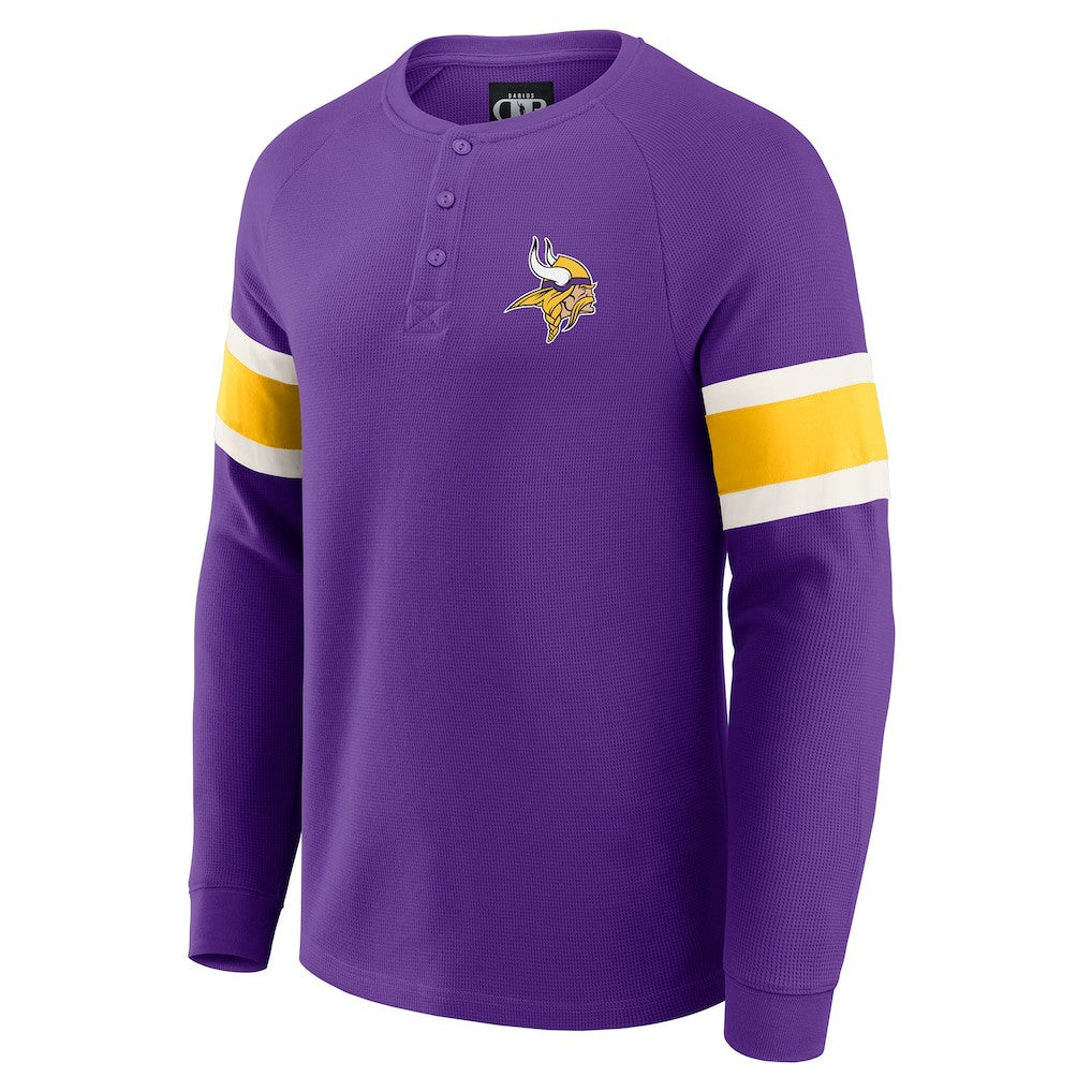 Minnesota Vikings Darius Rucker Collection Waffle-Knit Raglan Long Sleeve Henley T-Shirt - Purple on sale