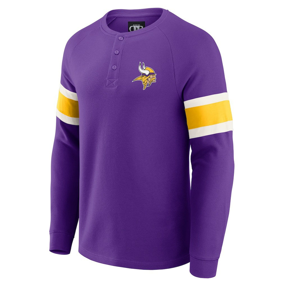 Minnesota Vikings Darius Rucker Collection Waffle-Knit Raglan Long Sleeve Henley T-Shirt - Purple on sale
