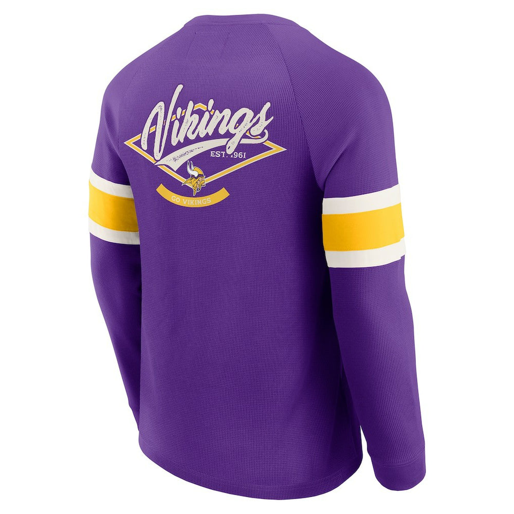 Minnesota Vikings Darius Rucker Collection Waffle-Knit Raglan Long Sleeve Henley T-Shirt - Purple on sale