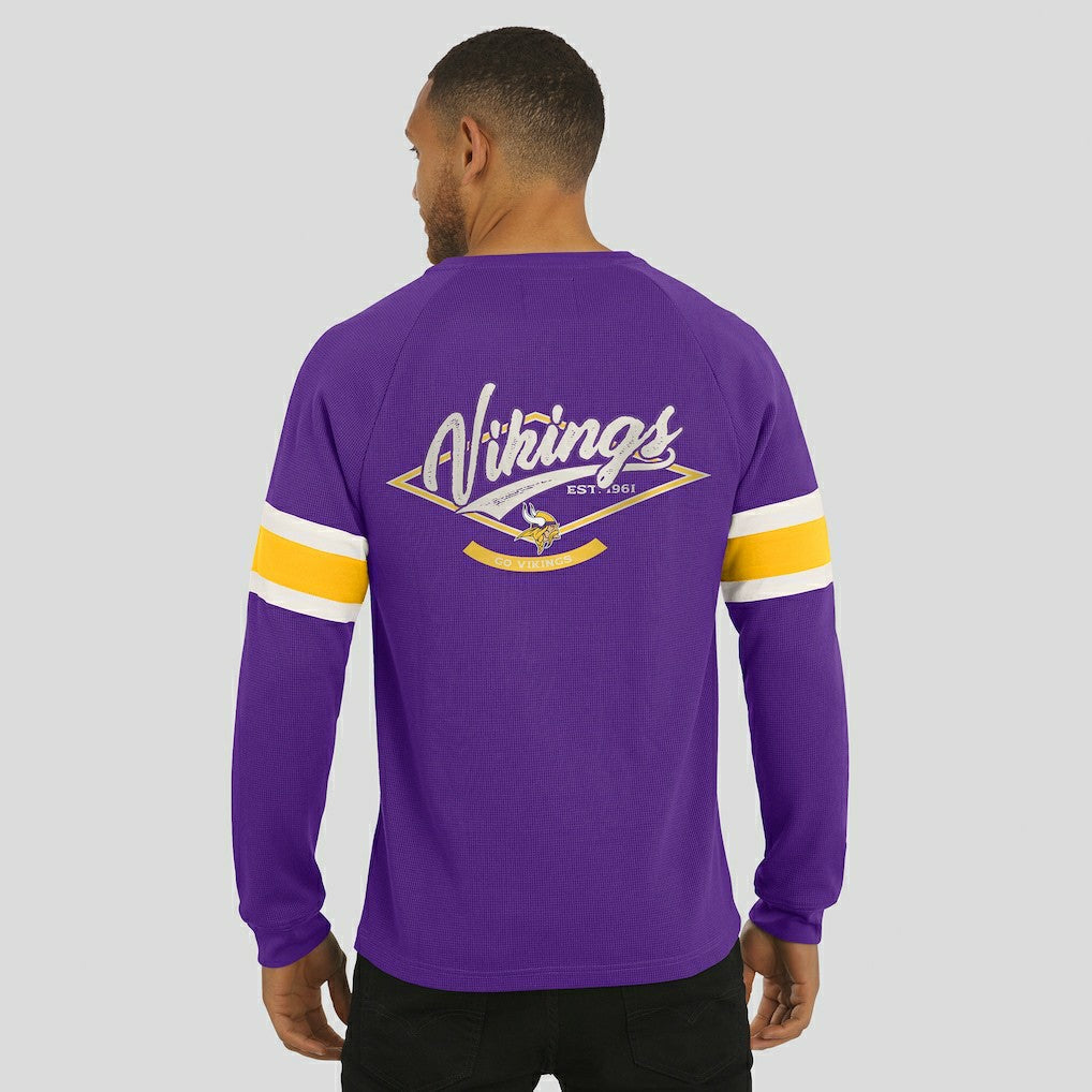 Minnesota Vikings Darius Rucker Collection Waffle-Knit Raglan Long Sleeve Henley T-Shirt - Purple on sale