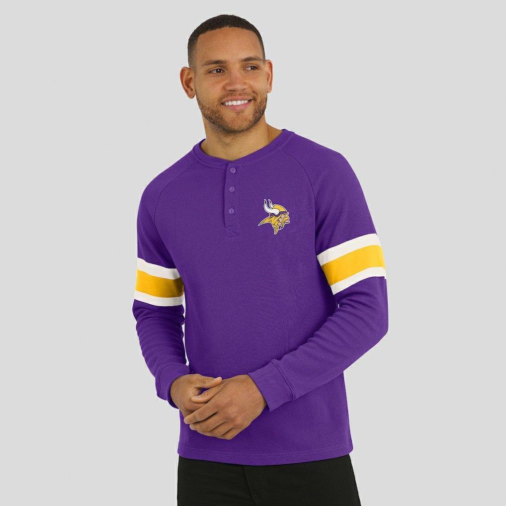Minnesota Vikings Darius Rucker Collection Waffle-Knit Raglan Long Sleeve Henley T-Shirt - Purple on sale