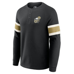 New Orleans Saints Darius Rucker Collection Waffle-Knit Raglan Long Sleeve Henley T-Shirt - Black online