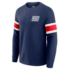 New York Giants Darius Rucker Collection Waffle-Knit Raglan Long Sleeve Henley T-Shirt - Navy online