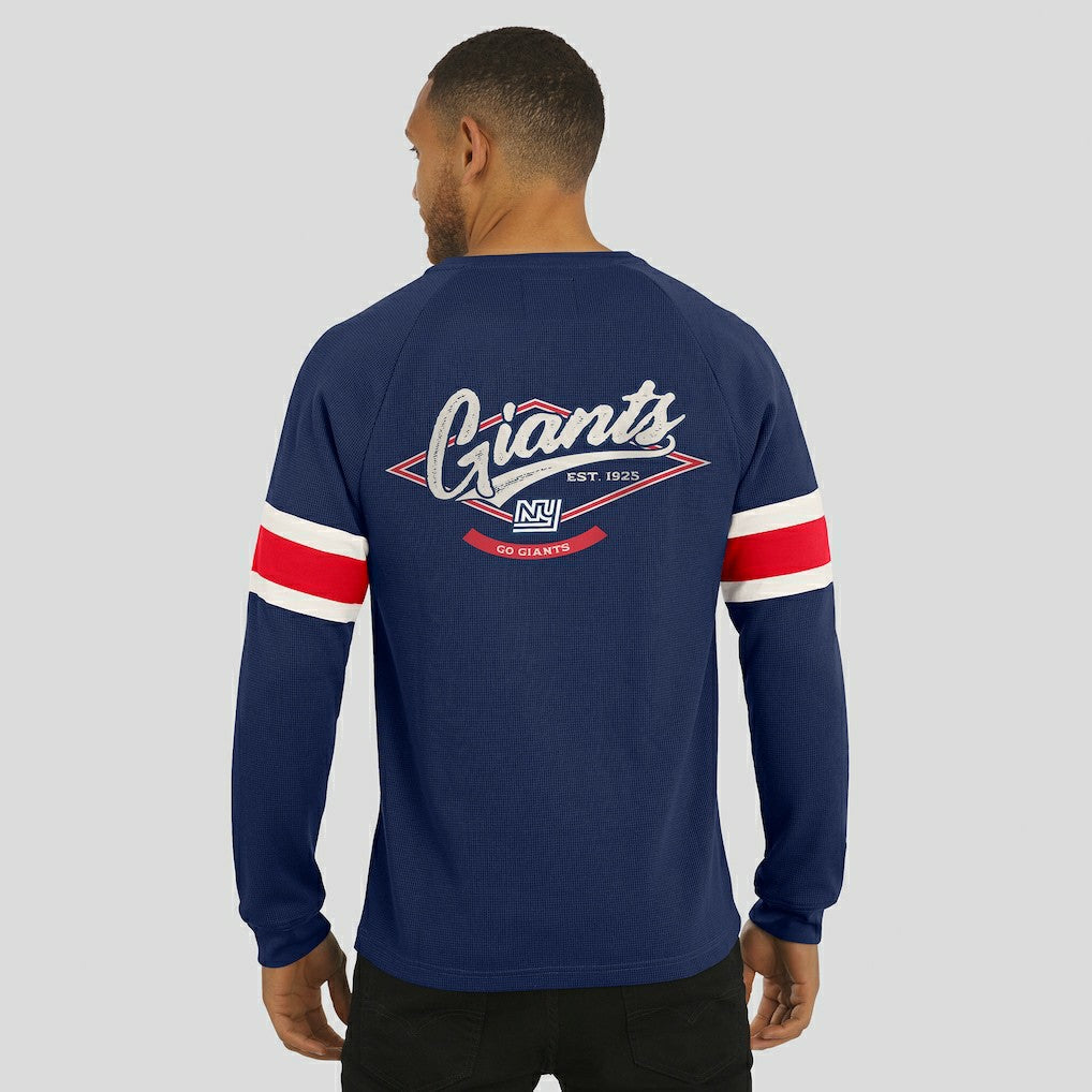 New York Giants Darius Rucker Collection Waffle-Knit Raglan Long Sleeve Henley T-Shirt - Navy online