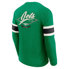 New York Jets Darius Rucker Collection Waffle-Knit Raglan Long Sleeve Henley T-Shirt - Kelly Green for sale