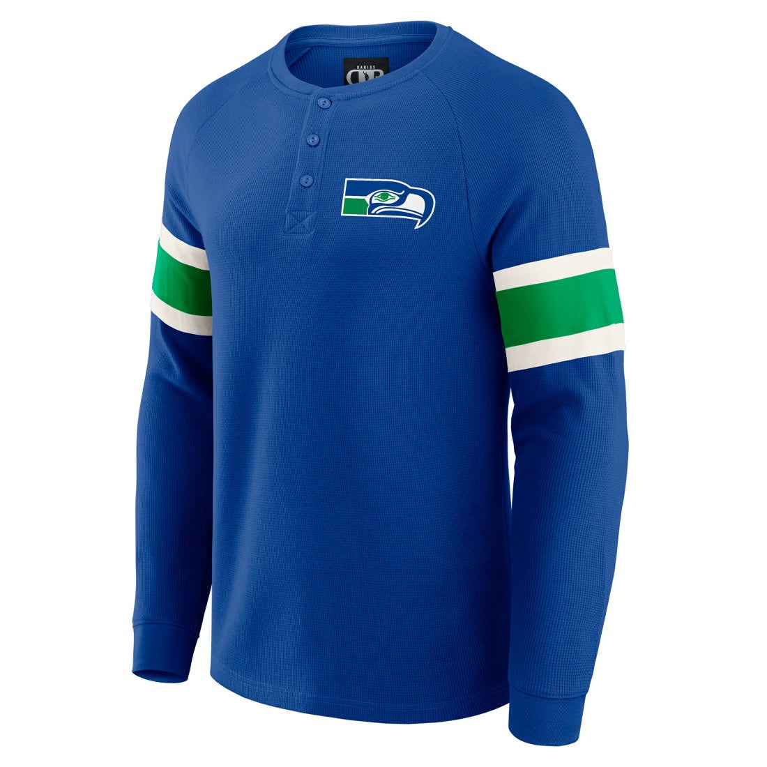 Seattle Seahawks Darius Rucker Collection Waffle-Knit Raglan Long Sleeve Henley T-Shirt - College Navy for sale