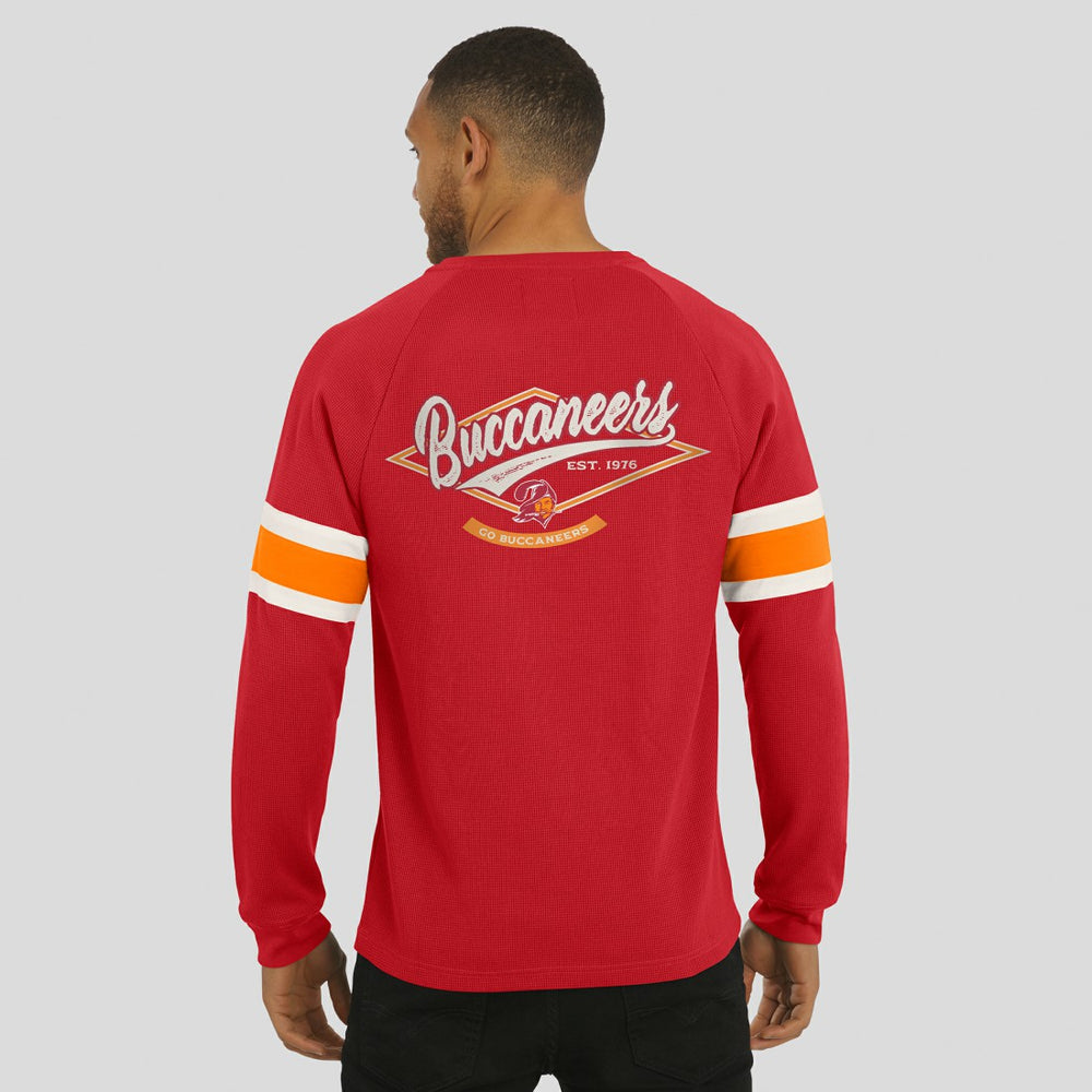 Tampa Bay Buccaneers Darius Rucker Collection Waffle-Knit Raglan Long Sleeve Henley T-Shirt - Red cheap