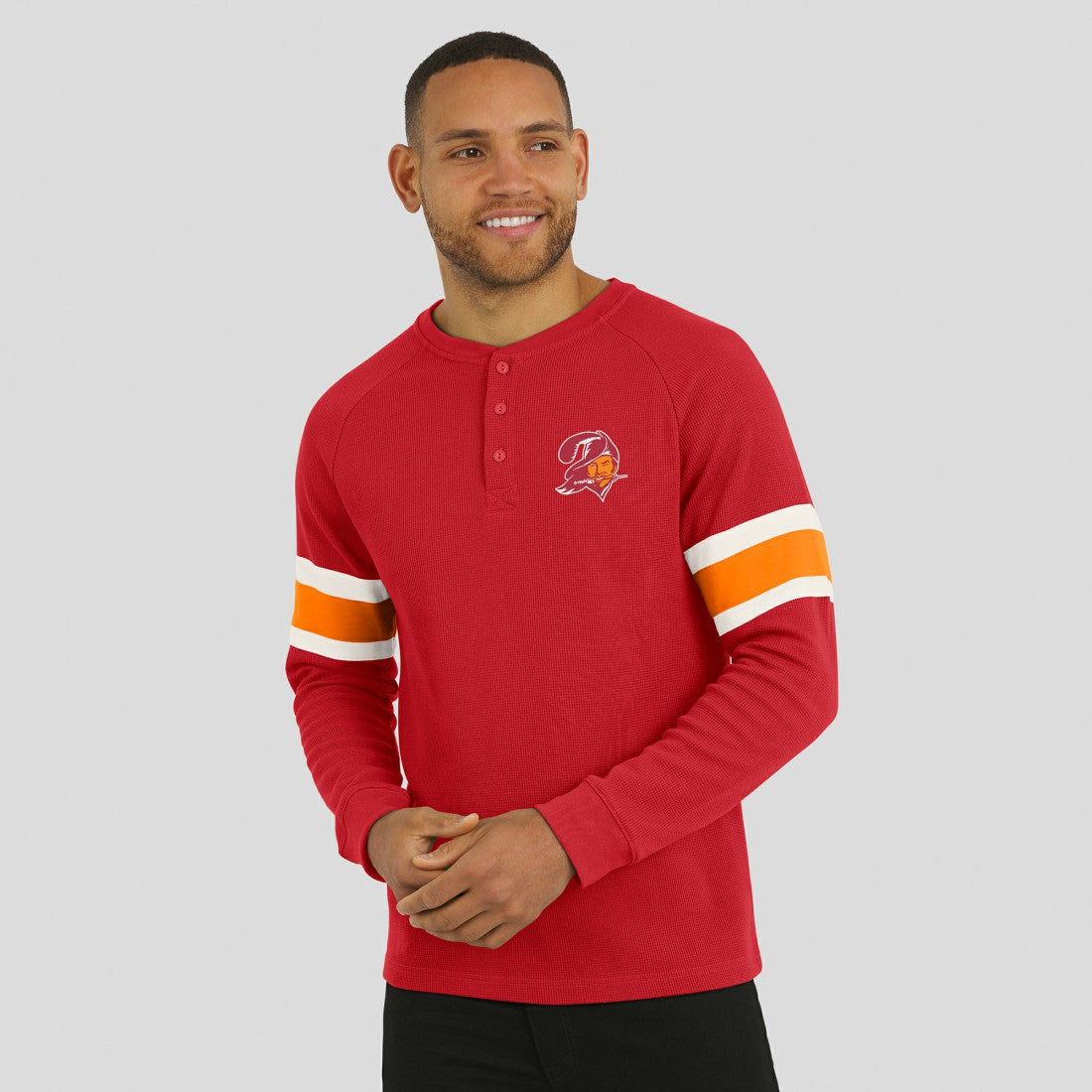 Tampa Bay Buccaneers Darius Rucker Collection Waffle-Knit Raglan Long Sleeve Henley T-Shirt - Red cheap