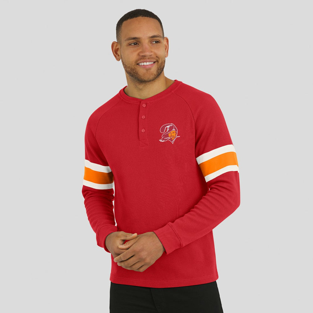 Tampa Bay Buccaneers Darius Rucker Collection Waffle-Knit Raglan Long Sleeve Henley T-Shirt - Red cheap