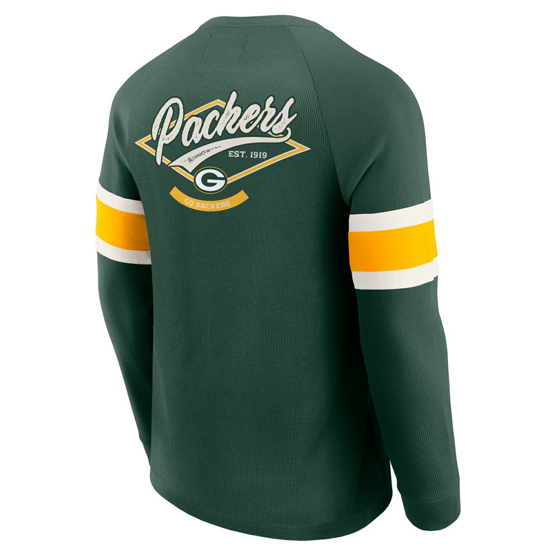 Green Bay Packers Darius Rucker Collection Waffle-Knit Raglan Long Sleeve Henley T-Shirt - Green outlet