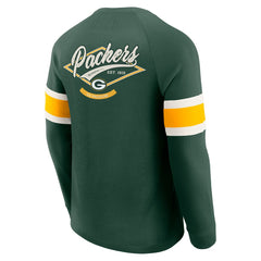 Green Bay Packers Darius Rucker Collection Waffle-Knit Raglan Long Sleeve Henley T-Shirt - Green outlet