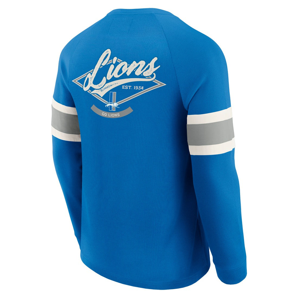 Detroit Lions Darius Rucker Collection Waffle-Knit Raglan Long Sleeve Henley T-Shirt - Blue online