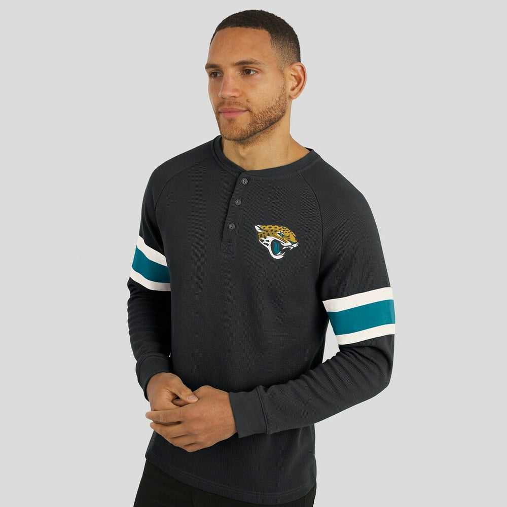 Jacksonville Jaguars Darius Rucker Collection Waffle-Knit Raglan Long Sleeve Henley T-Shirt - Black sale