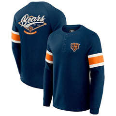 Chicago Bears Darius Rucker Collection Waffle-Knit Raglan Long Sleeve Henley T-Shirt - Navy discount