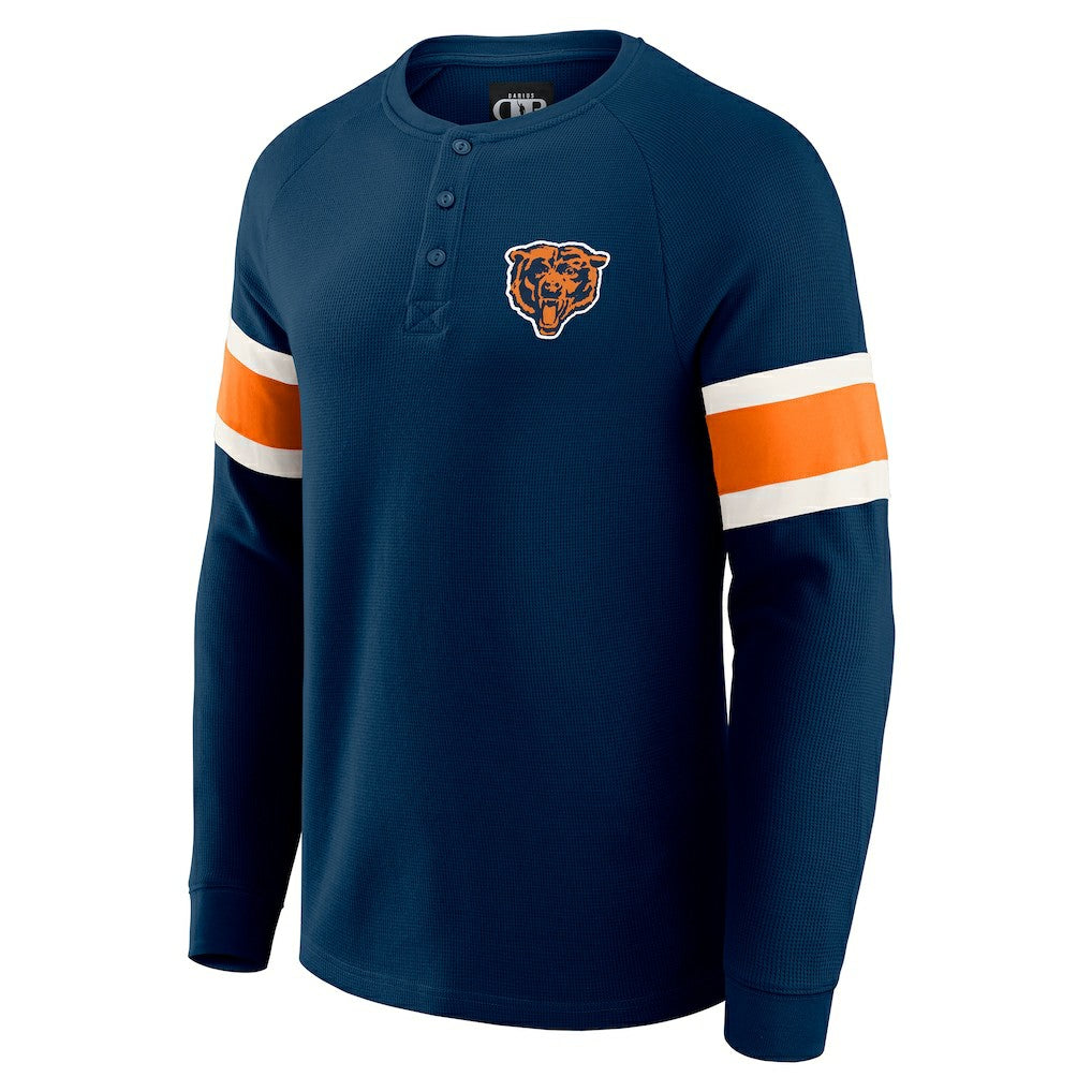 Chicago Bears Darius Rucker Collection Waffle-Knit Raglan Long Sleeve Henley T-Shirt - Navy discount