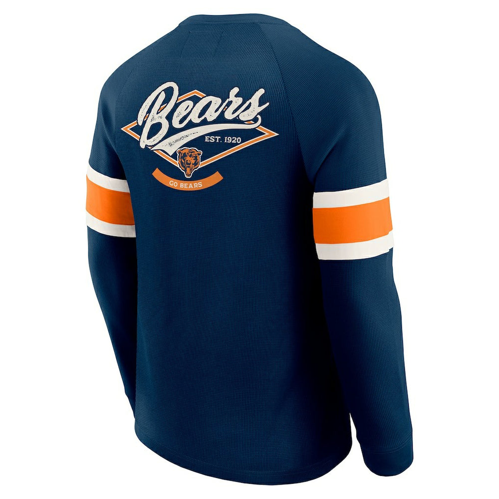 Chicago Bears Darius Rucker Collection Waffle-Knit Raglan Long Sleeve Henley T-Shirt - Navy discount