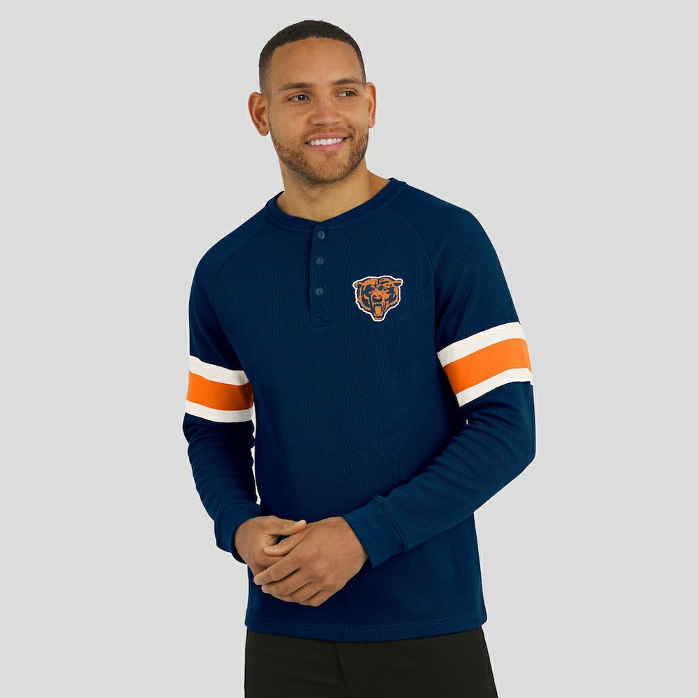 Chicago Bears Darius Rucker Collection Waffle-Knit Raglan Long Sleeve Henley T-Shirt - Navy discount