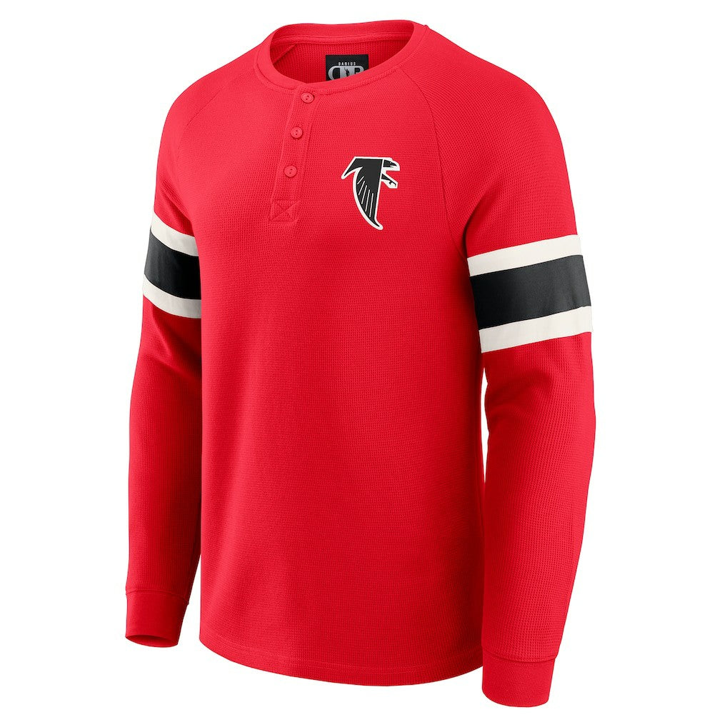 Atlanta Falcons Darius Rucker Collection Waffle-Knit Raglan Long Sleeve Henley T-Shirt - Red for sale