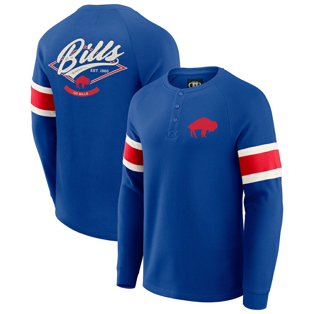 Buffalo Bills Darius Rucker Collection Waffle-Knit Raglan Long Sleeve Henley T-Shirt - Royal cheap