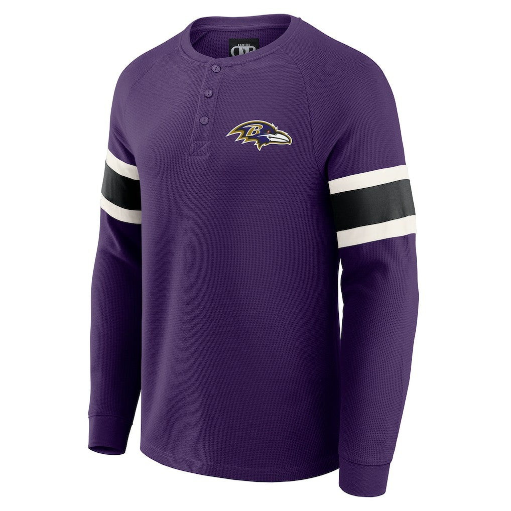 Baltimore Ravens Darius Rucker Collection Waffle-Knit Raglan Long Sleeve Henley T-Shirt - Purple outlet
