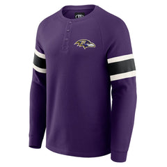 Baltimore Ravens Darius Rucker Collection Waffle-Knit Raglan Long Sleeve Henley T-Shirt - Purple outlet