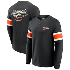 Cincinnati Bengals Darius Rucker Collection Waffle-Knit Raglan Long Sleeve Henley T-Shirt - Black sale