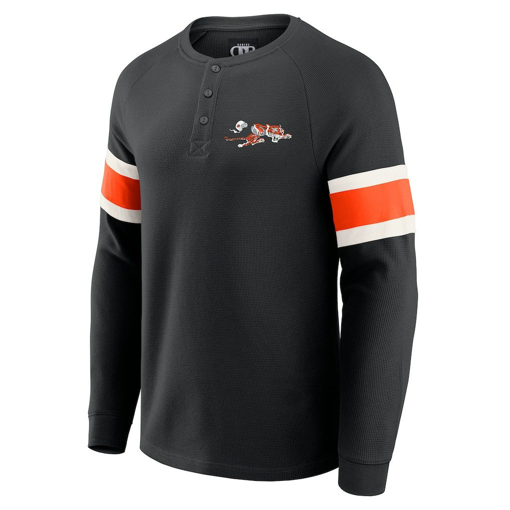Cincinnati Bengals Darius Rucker Collection Waffle-Knit Raglan Long Sleeve Henley T-Shirt - Black sale