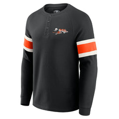 Cincinnati Bengals Darius Rucker Collection Waffle-Knit Raglan Long Sleeve Henley T-Shirt - Black sale