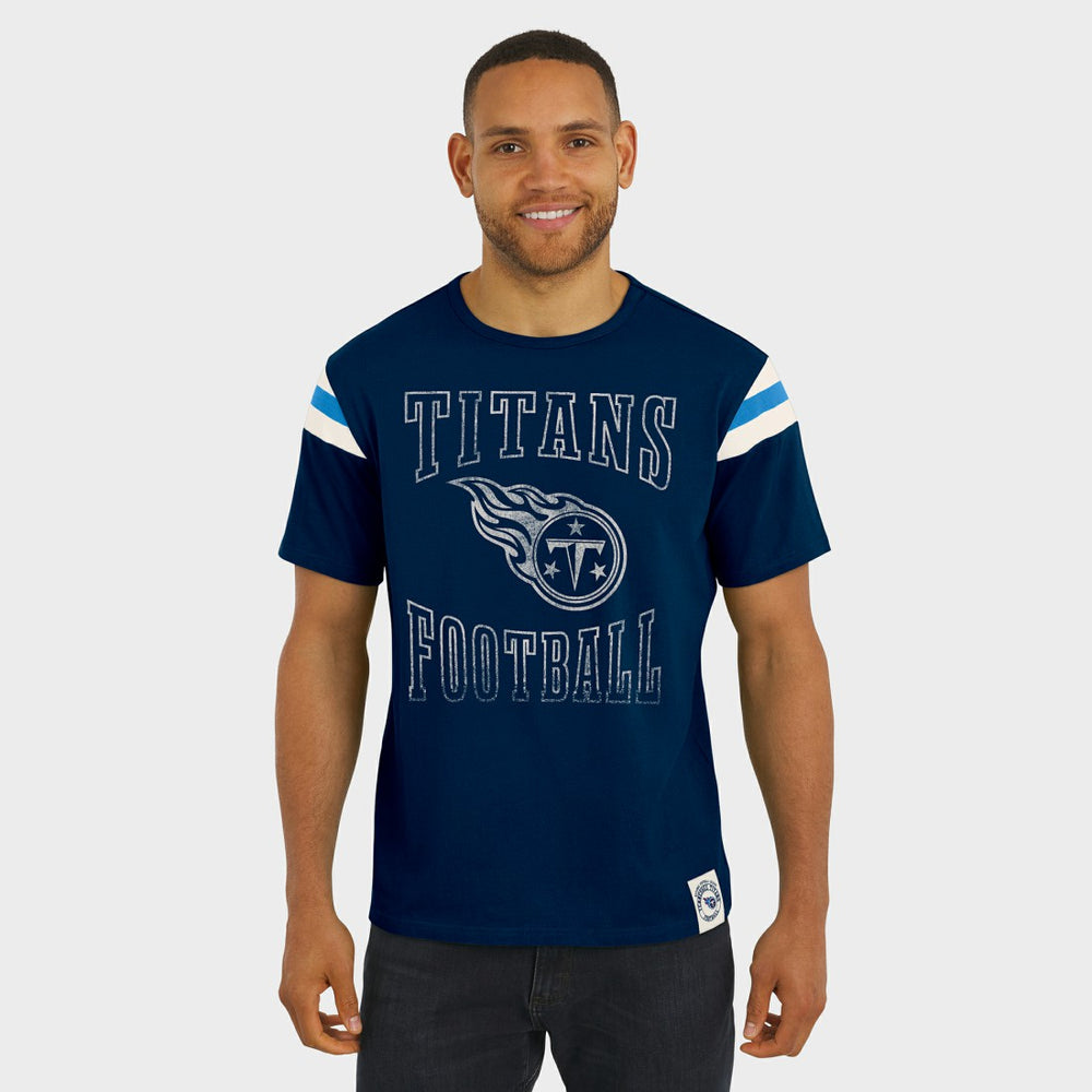 Tennessee Titans Darius Rucker Collection Football Stripe Sleeve T-Shirt - Navy for sale
