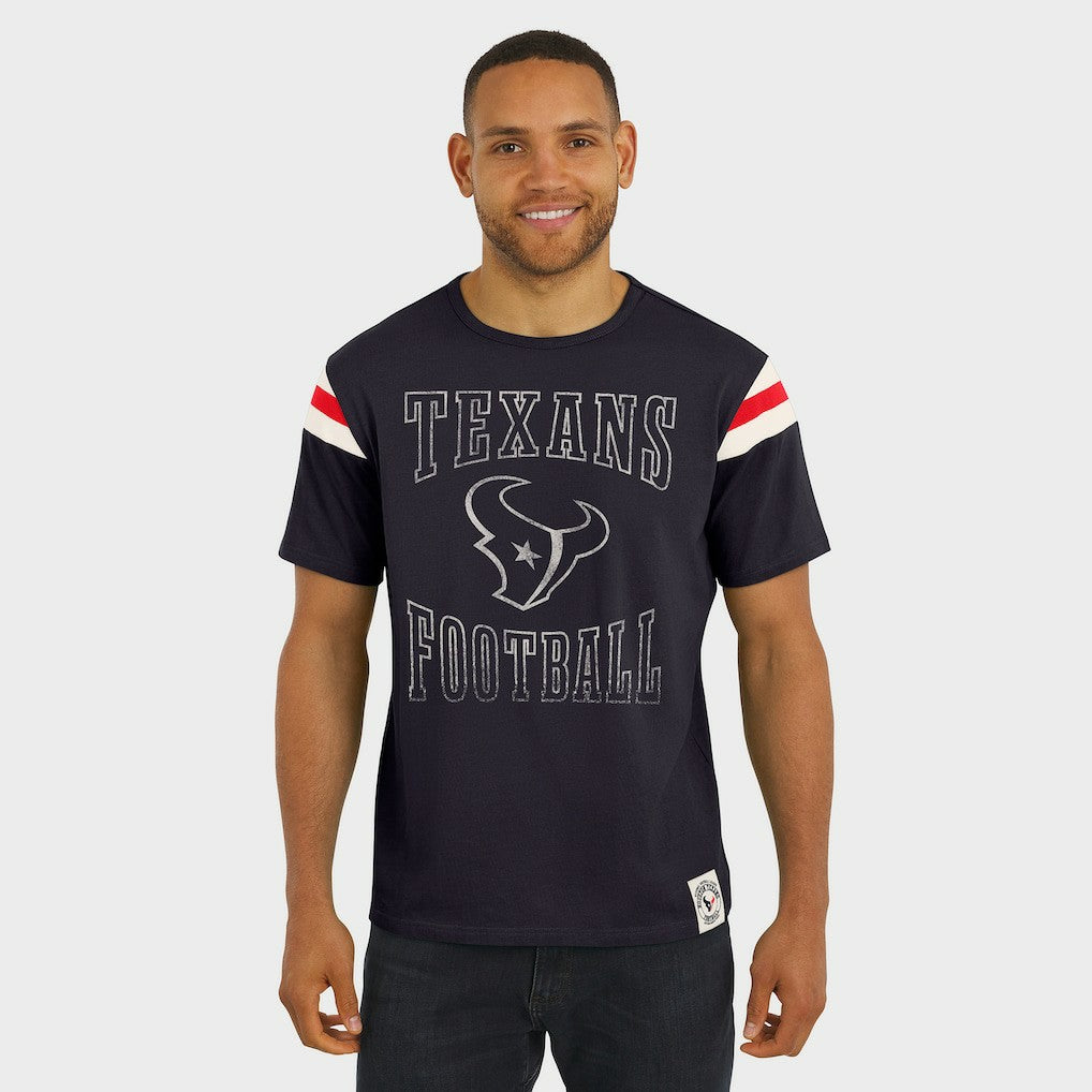 Houston Texans Darius Rucker Collection Football Stripe Sleeve T-Shirt - Navy cheap