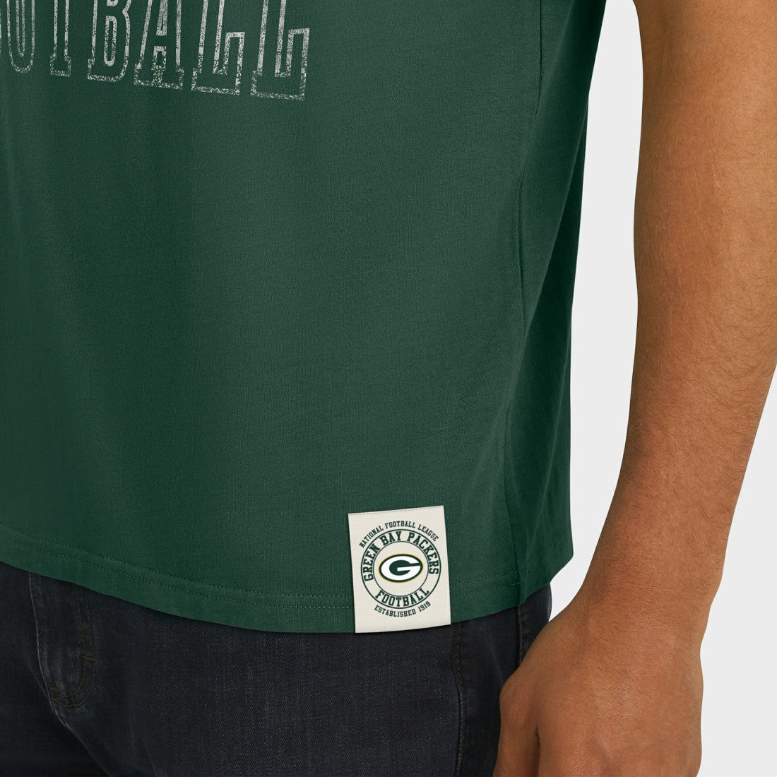 Green Bay Packers Darius Rucker Collection Football Stripe Sleeve T-Shirt - Green online