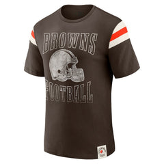 Cleveland Browns Darius Rucker Collection Football Stripe Sleeve T-Shirt - Brown outlet
