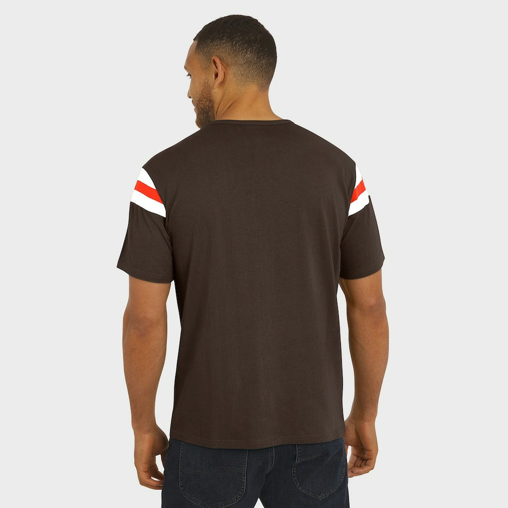 Cleveland Browns Darius Rucker Collection Football Stripe Sleeve T-Shirt - Brown outlet