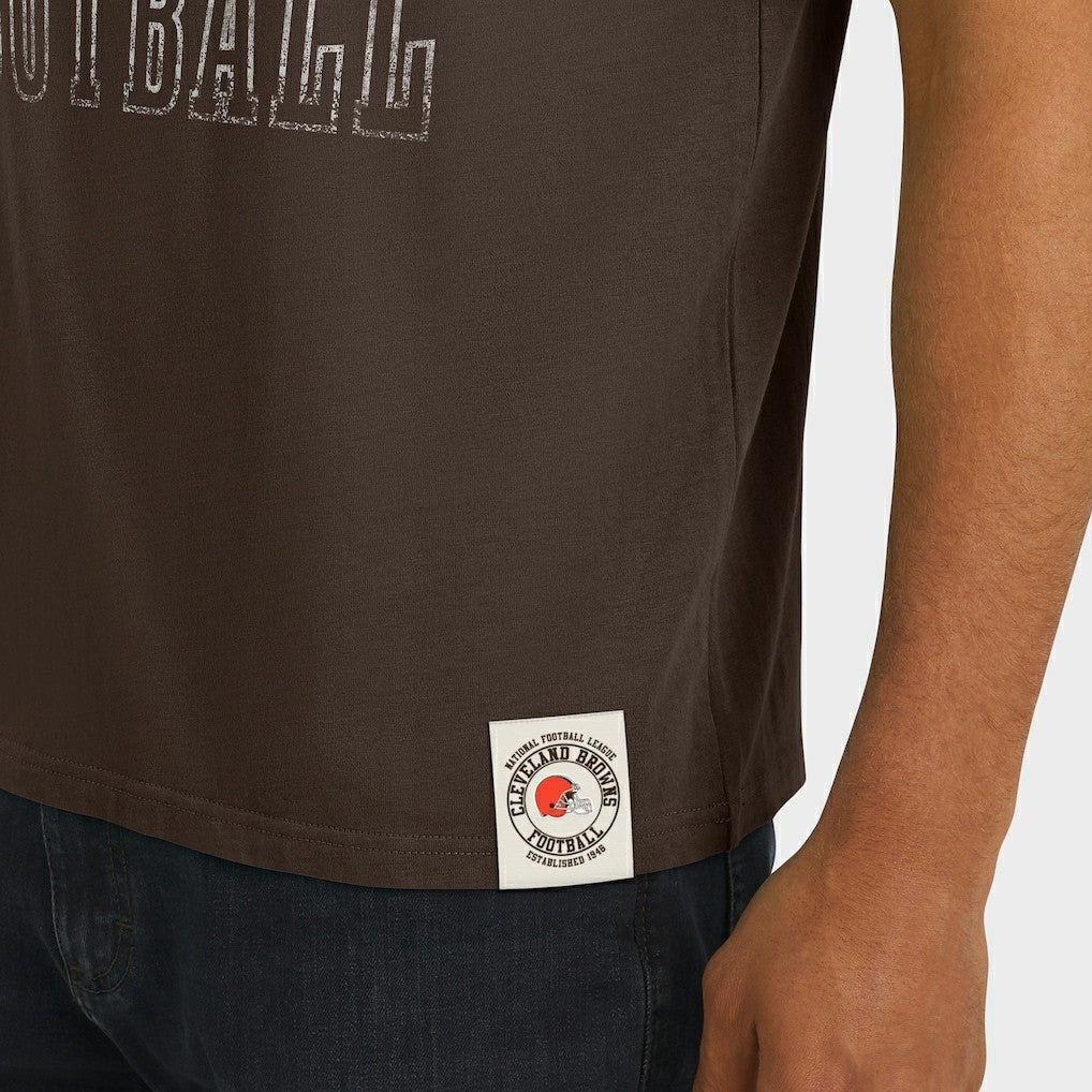 Cleveland Browns Darius Rucker Collection Football Stripe Sleeve T-Shirt - Brown outlet