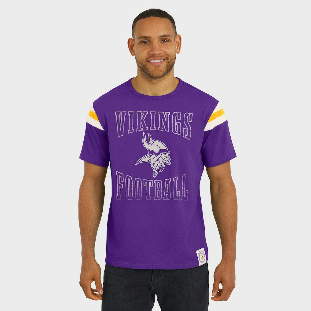 Minnesota Vikings Darius Rucker Collection Football Stripe Sleeve T-Shirt - Purple on sale